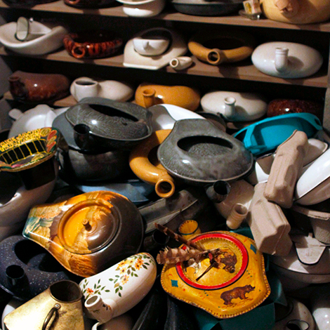 A collection of bedpans