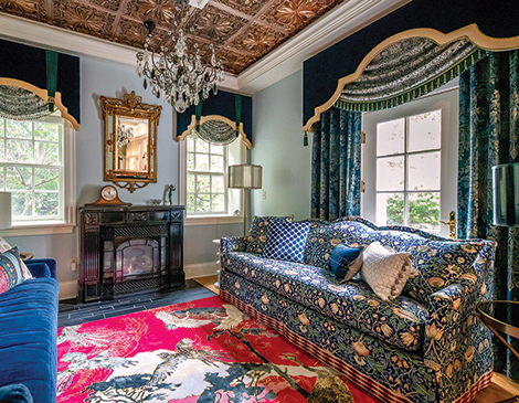 A good view of the home's chandelier