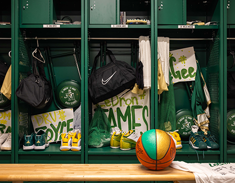 A peek inside of the St. Vincent-St. Mary basketball locker room during the LeBron James era.
