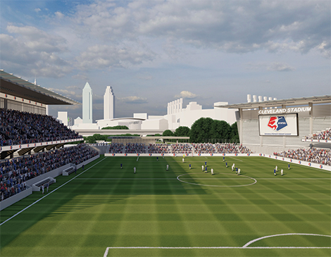 A rendering of the new stadium
