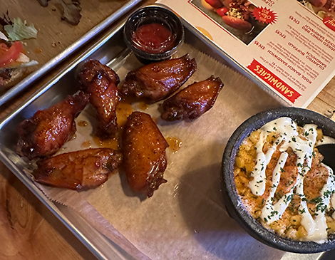 Home-Style D'ete Chicken Wings with an elote bowl side