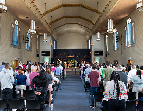 Inside the church