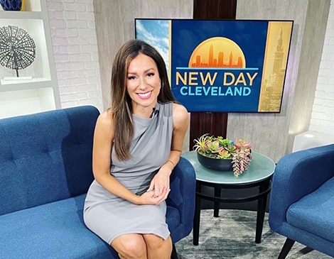 Natalie Herbick on set of New Day Cleveland