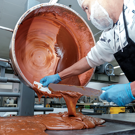 Part of the process of creating Malley's chocolates