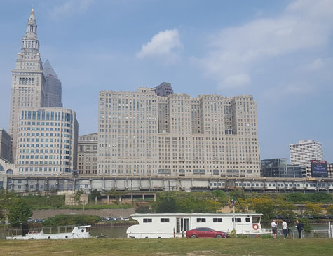 The 900,000-square-foot Landmark Building, at the center of this image, has served as the home of Sherwin-Williams’ headquarters since the building was built 93 years ago. 