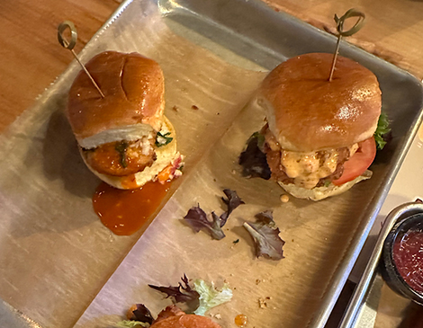 The Cleveland Hot slider and the City Sauce slider.