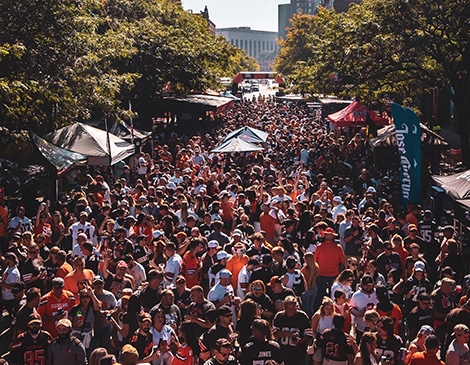 The West Sixth Tailgate with Pumpkin Head