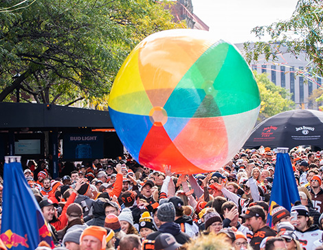 The West Sixth Tailgate with Pumpkin Head