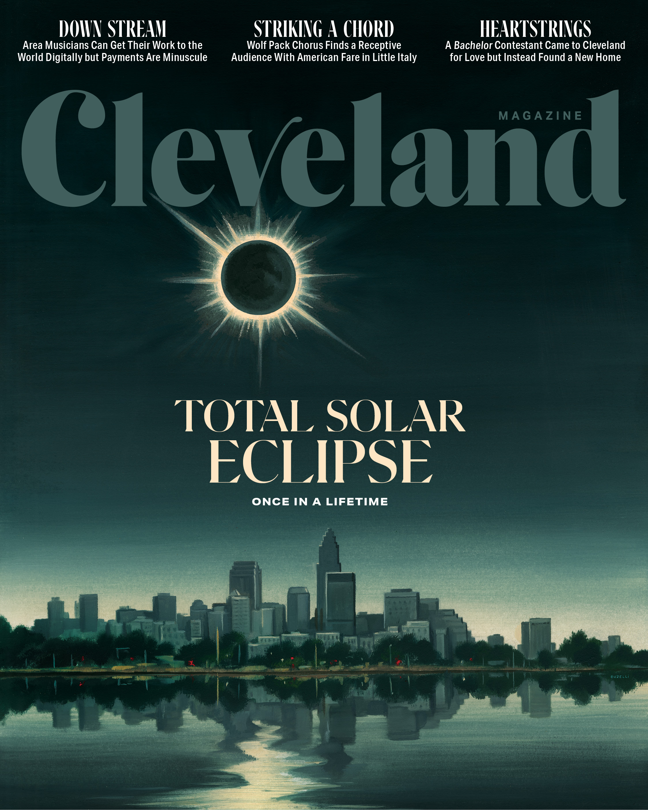 April 2024 Total Solar Eclipse Issue of Cleveland Magazine by Christopher Buzelli