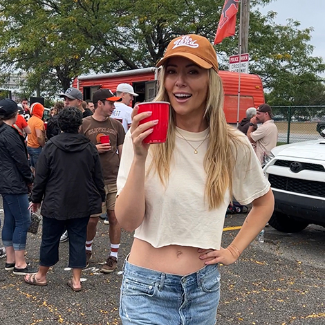 Danielle Maltby tailgating at the Muni Lot in Cleveland