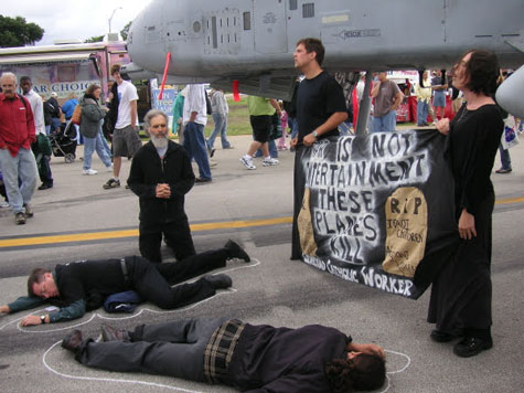 Cleveland Catholic Worker Community Maintains Protest of National Air Show