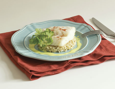 Spicy Creamy Cod with Honey Carrots & Brown Rice