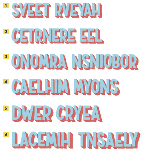Celebrity Word Scramble Celebrity Word Scramble