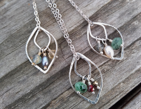 Pierce Jewelry’s Multi-way Sterling Silver Leaf and Gemstone Necklace