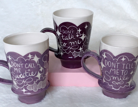 Tiny Cloud Ceramics' Phrase Mugs