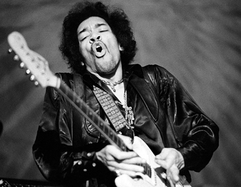 Jimi Hendrix by Baron Wolman, Courtesy the Rock and Roll Hall of Fame