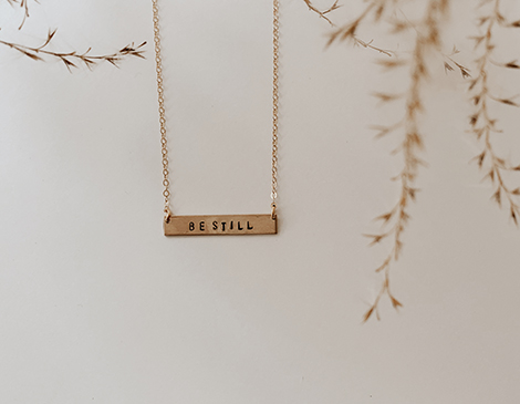 Custom Double-Sided Stamped Horizontal Bar Necklace