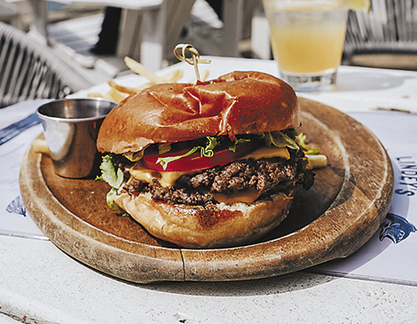 Lindey's Lake House's Double Stacked Smash Cheeseburger