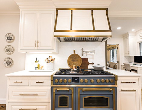 Brightwater Interior Design added light and depth to this Shaker Heights kitchen.