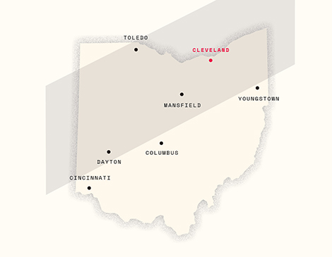 2024 Total Solar Eclipse Path through Ohio