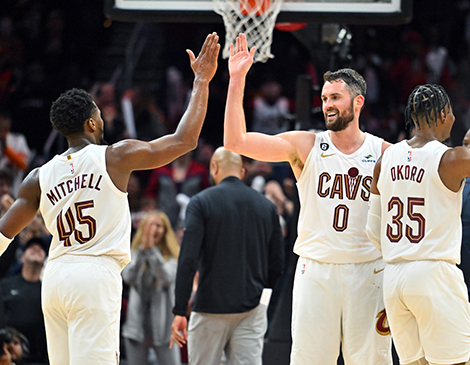 Donovan Mitchell and Kevin Love Cleveland Cavaliers