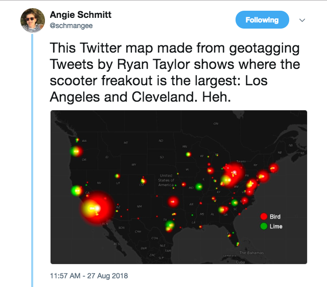 Bird Scooter Twitter Map