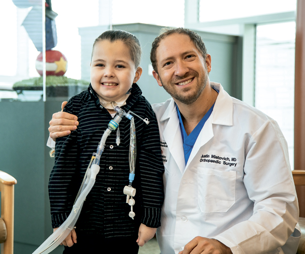 Born with Jarcho-Levin Syndrome, Jaxxon Ledbetter requires surgery by Dr. Justin Mistovich every six months to expand his rib implants.