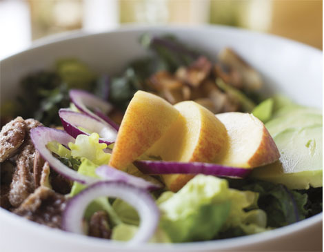 Cleveland Vegan Fresh Peach and Pecan Salad