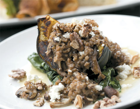 Flying Fig's Acorn Squash With Mushroom Risotto Flying Fig's Acorn Squash With Mushroom Risotto