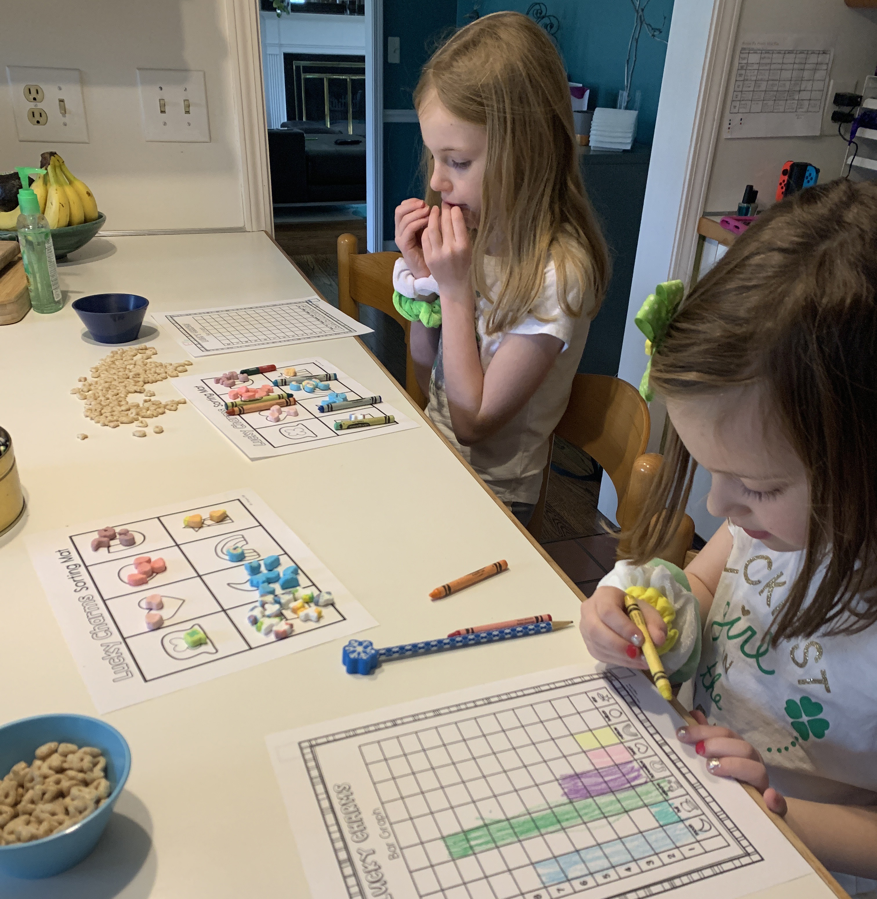 Jessica Troike creatively used Lucky Charms to teach her kids graphing.