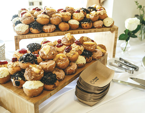  The couple offered a variety of doughnuts from Peace, Love and LIttle Donuts for dessert.