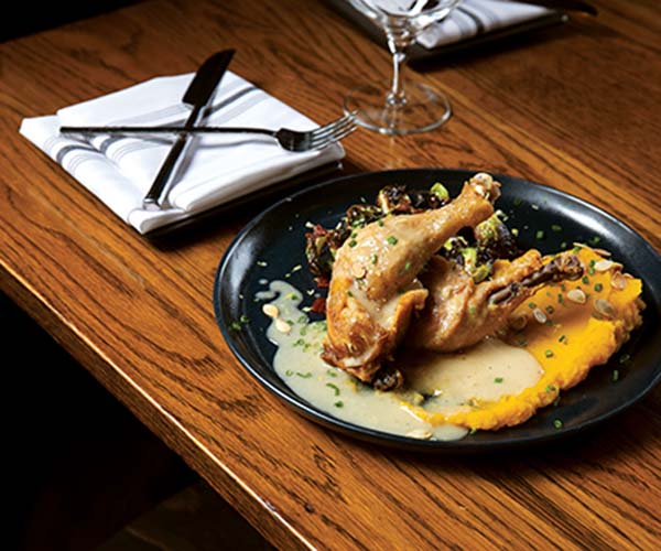  Thyme Table delivers decadent food such as the crispy chicken confit braised in coriander-laced duck fat.