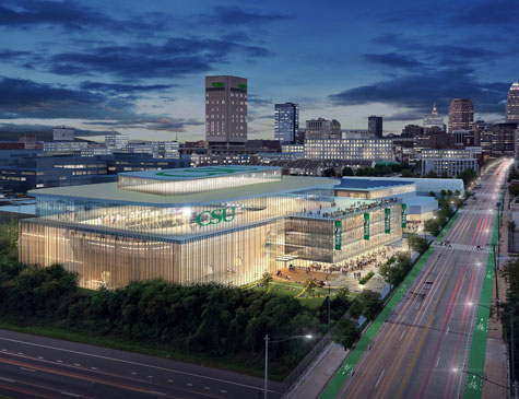 Early this year, Cleveland State University officials said they hope to choose a developer and proposal for a proposed new 5,000-seat arena on Payne Avenue. (Sasaki).