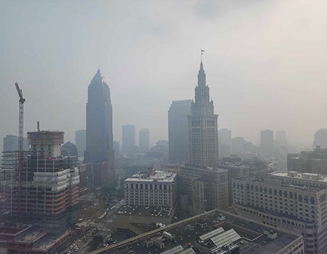 Wildfire Smoke in Downtown Cleveland - Betsy Smith