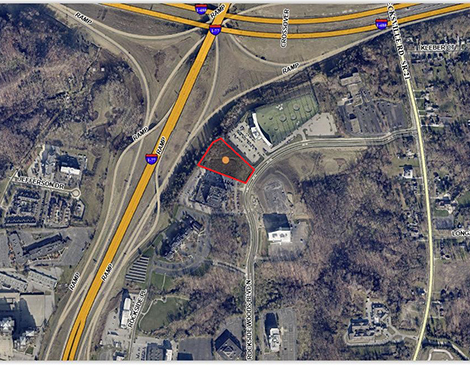 Location of Gray Media Group’s property on Rockside Woods Boulevard in suburban