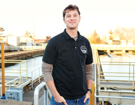 Nick Barille at the Rocky River Waste Water Treatment Plant