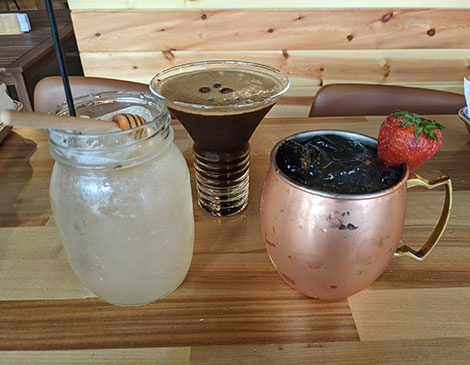 Three drinks on a table