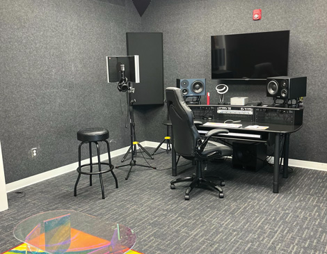 A recording room in Create-a-Space